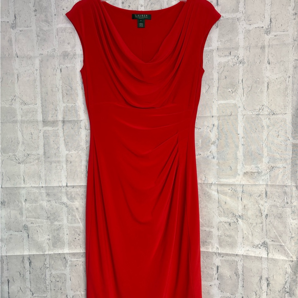 Lauren Ralph Lauren Vibrant Red Midi Dress